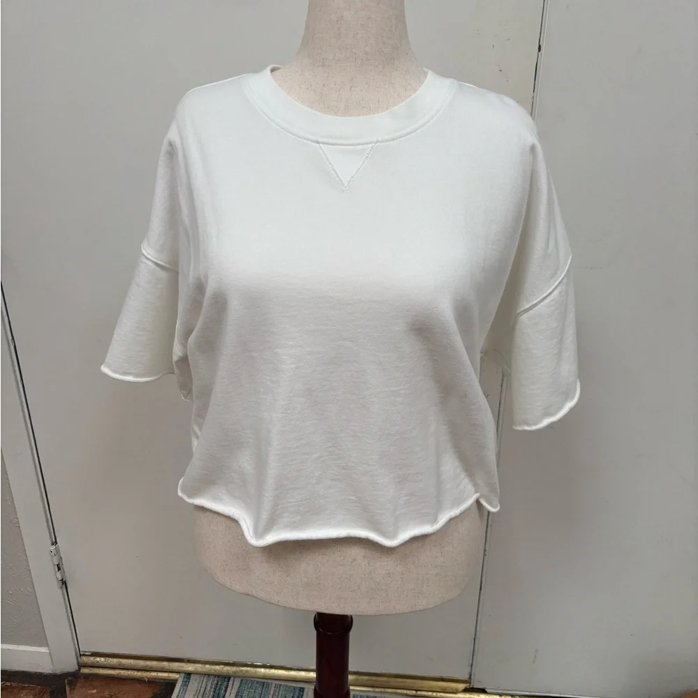 Gap Women's White Cropped Sweatshirt Top - Picture 4 of 7